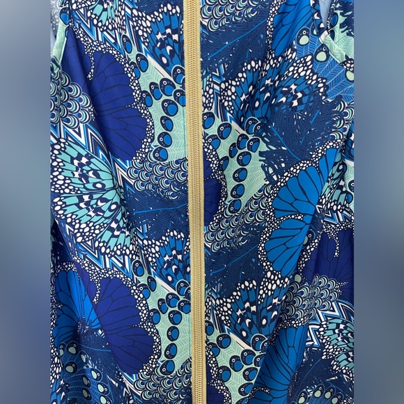 Macbeth Collection Margaret Josephs • Blue Tank Top • Gold Zipper Back • Silky - Picture 7 of 11